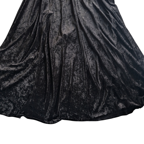 Vintage Molly Malloy Black Velvet Dress 16 Whimsigoth Coquette Rosette Goth - Picture 4 of 7